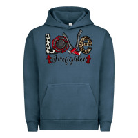 Pigment Midnight Navy love firefighter Urban Hoodie - CowhideDigitalArt