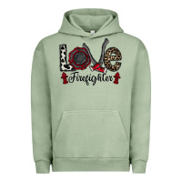Pigment Oil Green love firefighter Urban Hoodie - CowhideDigitalArt