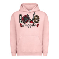 Pigment Salmon love firefighter Urban Hoodie - CowhideDigitalArt