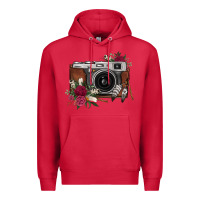 Cardinal floral feather vintage camera Premium Hoodie - FaDigitalArtStudio