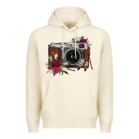 Tofu floral feather vintage camera Premium Hoodie - FaDigitalArtStudio