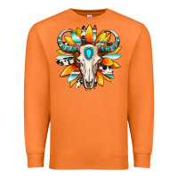 Carrot Western bull skull sunflower Premium Sweatshirt - MaliasSmallBusiness