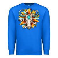 True Royal Western bull skull sunflower Premium Sweatshirt - MaliasSmallBusiness