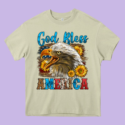 God Bless America Heavy Core Tee Designed By Lillyallendesigns
