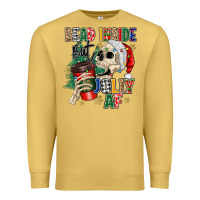Antique Gold dead inside but jolly as fuck Premium Sweatshirt - MaliasSmallBusiness
