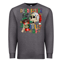 Charcoal Heather dead inside but jolly as fuck Premium Sweatshirt - MaliasSmallBusiness
