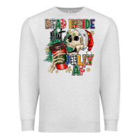 Oatmeal Heather dead inside but jolly as fuck Premium Sweatshirt - MaliasSmallBusiness