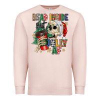 Pale Pink dead inside but jolly as fuck Premium Sweatshirt - MaliasSmallBusiness