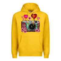 Lemon floral heart pink leopard vintage camera Premium Hoodie - FaDigitalArtStudio