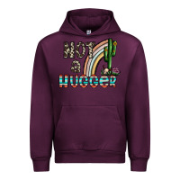 Mauve Wine not a hugger Urban Hoodie - CowhideDigitalArt