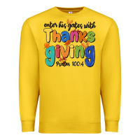 Lemon enter his gates with thanksgiving psalm 100 4 Premium Sweatshirt - MaliasSmallBusiness