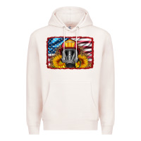 Pale Pink firefighter air mask and sunflower Premium Hoodie - HRA Design Shop