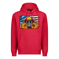 Cardinal firefighter air mask and sunflower Premium Hoodie - HRA Design Shop
