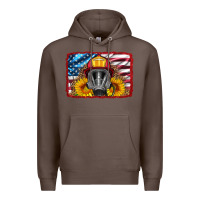 Coffee firefighter air mask and sunflower Premium Hoodie - HRA Design Shop