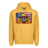 Mustard firefighter air mask and sunflower Premium Hoodie - HRA Design Shop