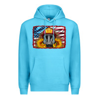 Ocean Blue firefighter air mask and sunflower Premium Hoodie - HRA Design Shop