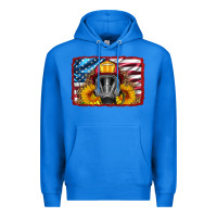 True Royal firefighter air mask and sunflower Premium Hoodie - HRA Design Shop