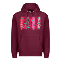 Burgundy valentines day brushstroke Premium Hoodie - OliviaCreatesArt