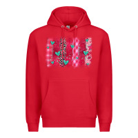 Red valentines day brushstroke Premium Hoodie - OliviaCreatesArt