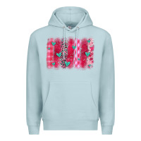 Blue Mist valentines day brushstroke Premium Hoodie - OliviaCreatesArt
