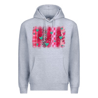 Heather Grey valentines day brushstroke Premium Hoodie - OliviaCreatesArt
