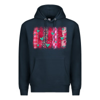 Navy valentines day brushstroke Premium Hoodie - OliviaCreatesArt