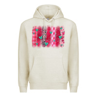 Oatmeal Heather valentines day brushstroke Premium Hoodie - OliviaCreatesArt