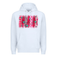 White valentines day brushstroke Premium Hoodie - OliviaCreatesArt