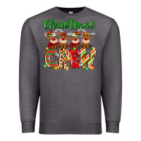 Charcoal Heather christmas crew  deer Premium Sweatshirt - MaliasSmallBusiness