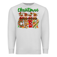 Dove Grey christmas crew  deer Premium Sweatshirt - MaliasSmallBusiness