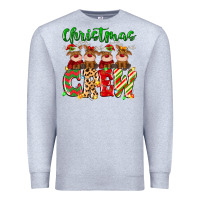 Heather Grey christmas crew  deer Premium Sweatshirt - MaliasSmallBusiness