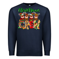 Navy christmas crew  deer Premium Sweatshirt - MaliasSmallBusiness