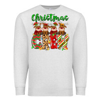 Oatmeal Heather christmas crew  deer Premium Sweatshirt - MaliasSmallBusiness