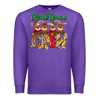 Purple christmas crew  deer Premium Sweatshirt - MaliasSmallBusiness