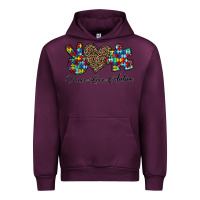 Mauve Wine peace love autism1 Urban Hoodie - CowhideDigitalArt