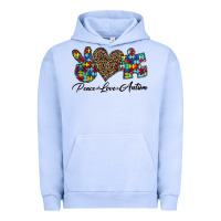 Pigment Grape Ice peace love autism1 Urban Hoodie - CowhideDigitalArt