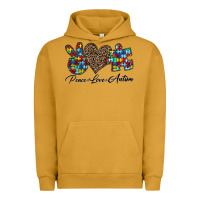Pigment Peanut Butter peace love autism1 Urban Hoodie - CowhideDigitalArt