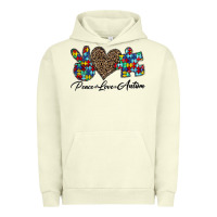 Pigment Pistachio peace love autism1 Urban Hoodie - CowhideDigitalArt