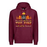 Burgundy the fire with firefighter air mask Premium Hoodie - HRA Design Shop