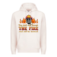 Pale Pink the fire with firefighter air mask Premium Hoodie - HRA Design Shop