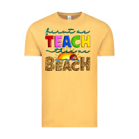 Vintage Mustard first we teach then we beach Vintage Tee - Artiststas
