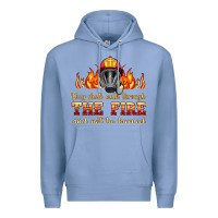 Colony Blue the fire with firefighter air mask Premium Hoodie - HRA Design Shop