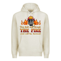 Oatmeal Heather the fire with firefighter air mask Premium Hoodie - HRA Design Shop