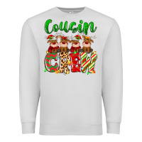 Dove Grey cousin crew christmas deer Premium Sweatshirt - MaliasSmallBusiness