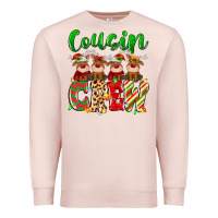 Pale Pink cousin crew christmas deer Premium Sweatshirt - MaliasSmallBusiness