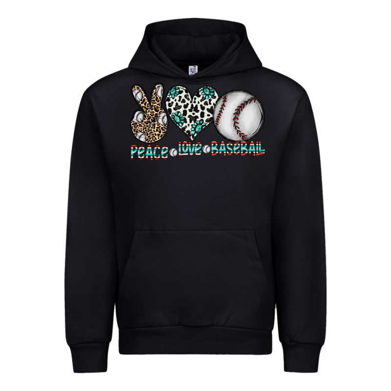 Peace Love Baseball Urban Hoodie by CowhideDigitalArt | Teevron