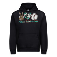 Black peace love baseball Urban Hoodie - CowhideDigitalArt