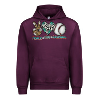 Mauve Wine peace love baseball Urban Hoodie - CowhideDigitalArt
