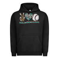 Pigment Black peace love baseball Urban Hoodie - CowhideDigitalArt
