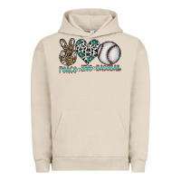 Pigment French Oak peace love baseball Urban Hoodie - CowhideDigitalArt
